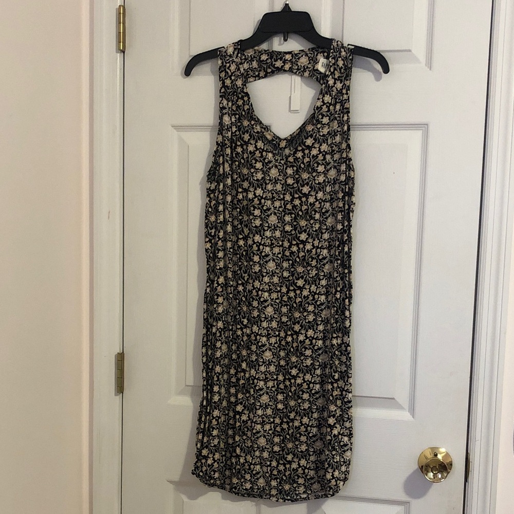 GAP Floral Black and Cream Sleeveless Dress